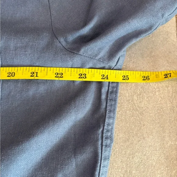 Eddie Bauer Blue Short Sleeve Hemp Linen Blend Romper Jumpsuit - Picture 7 of 9